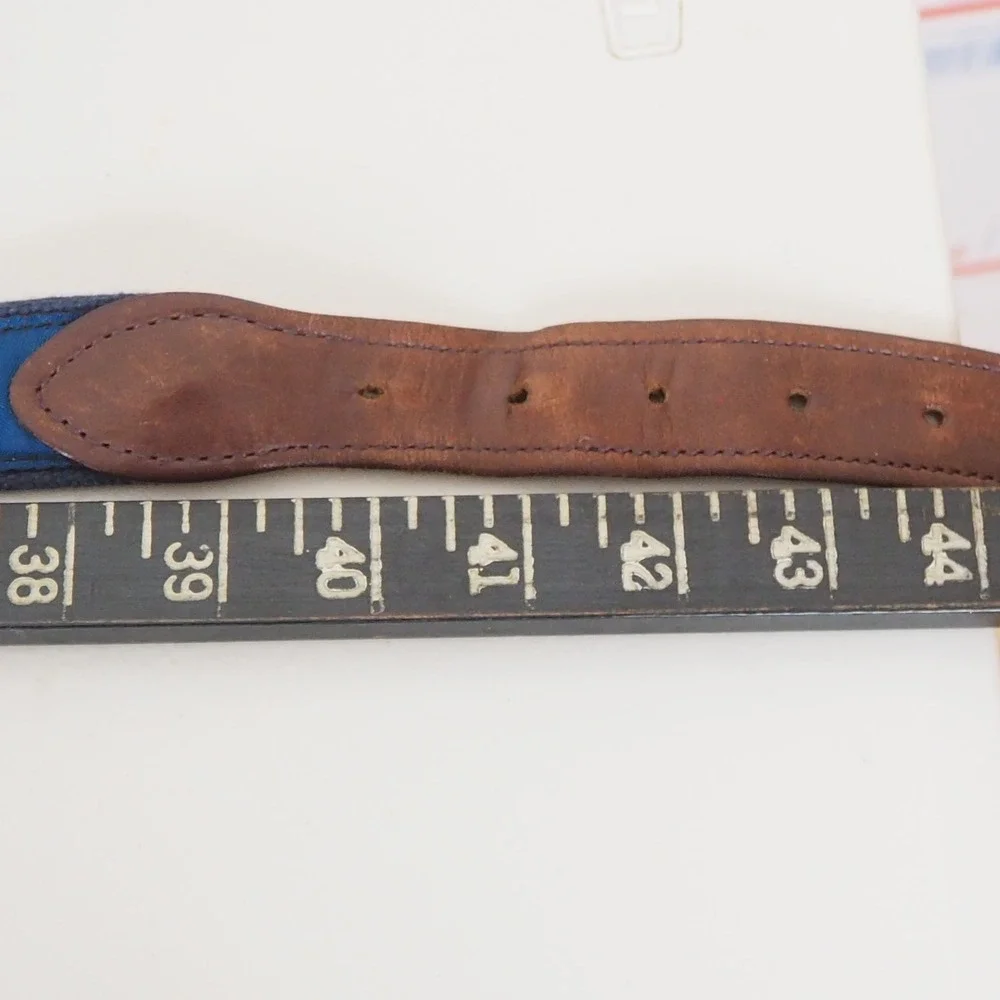 The Belted Cow Nantucket‎ Island Ribbon Club Belt Men's Sz 42 Canvas Preppy Golf